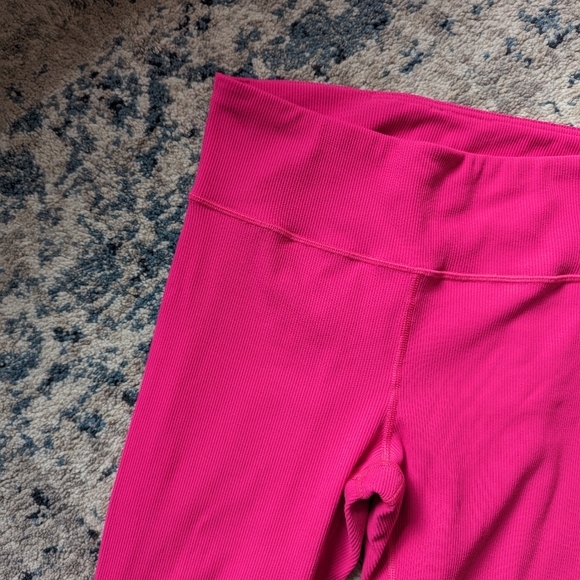 GapFit Bright Pink High Waisted Ribbed Legging - Picture 2 of 5
